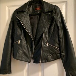 YOKI FAUX LEATHER MOTO JACKET
